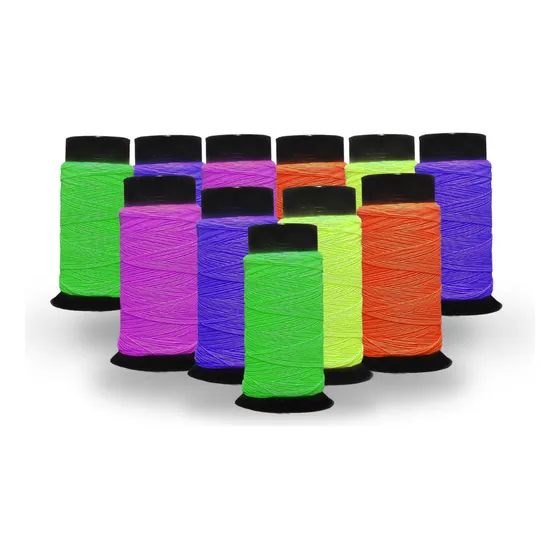 Linha De Pipa 100 Jardas Kit 12 Unidades- Linha Fluorescente