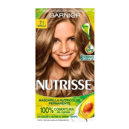 Kit Tinta Nutrisse  Nutrisse regular clasico Mascarilla nutricolor permanente tono 71 vainilla para cabello