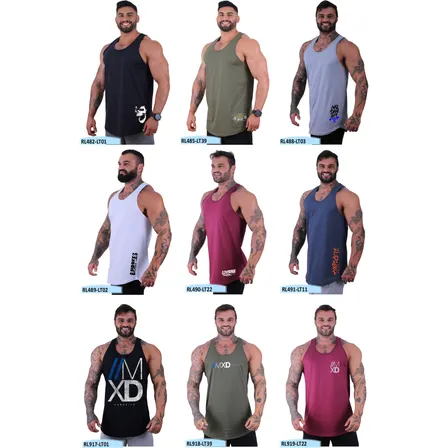 Kit 6 Regatas Longline Cavada Musculação Academia