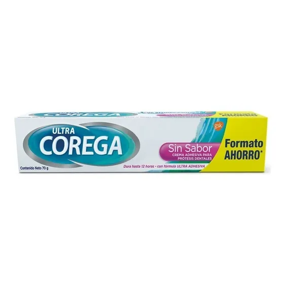 Corega Ultra X 70 Grs Sin Sabor Con Formula Ultra Adhesiva