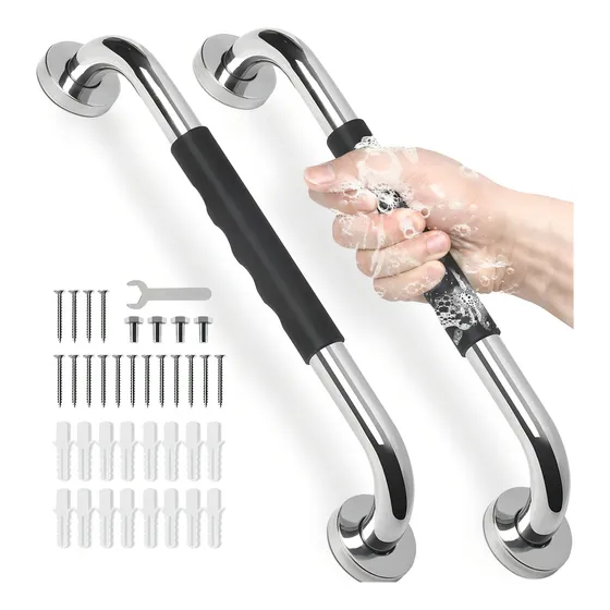 Pasamanos Barra Barandal Agarradera De Apoyo Y Seguridad Para Baño De Acero Inoxidable Color Negro Bextsrack