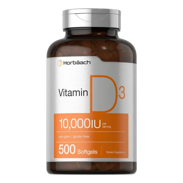 Vitamina D3 Horbaach 10,000iu 250mcg 500 Softgels
