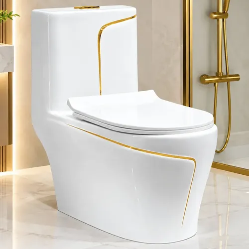Vaso Sanitário Monobloco Redondo Premium Design Vivaz Cor Zen Oro