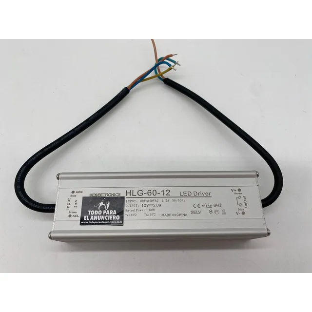 Fuente De Poder Exterior 60w, 12v Dc