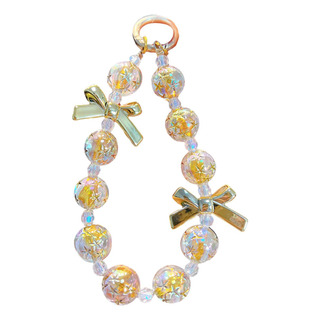 Llavero Con Abalorio De Perlas Para Bolso De Moda Amarillo Llavero Con Abalorio De Perlas Para Bolso De Moda Amarillo
