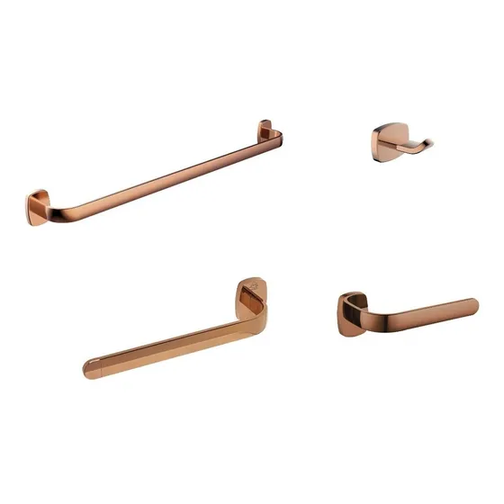 Set Accesorios Baño Prestige Rose Gold Fundicion Pacifico Fp