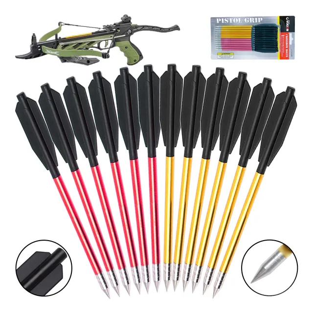 12 Flecha Setas Aluminio Al8050 Besta Balestras 50 A 80 Lbs