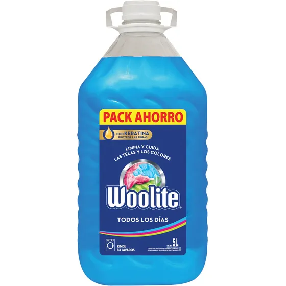 Jabón líquido Woolite Todos Los Días clásico botella 5 L