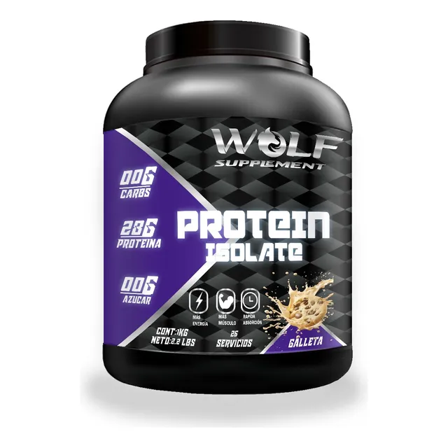 Proteína Whey Hs Hidrolizada Isolate 1kg Wolf 26 Servicios Galleta