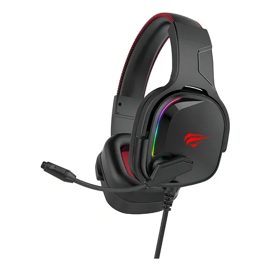 Auriculares gamer Havit H2022U negro con luz LED