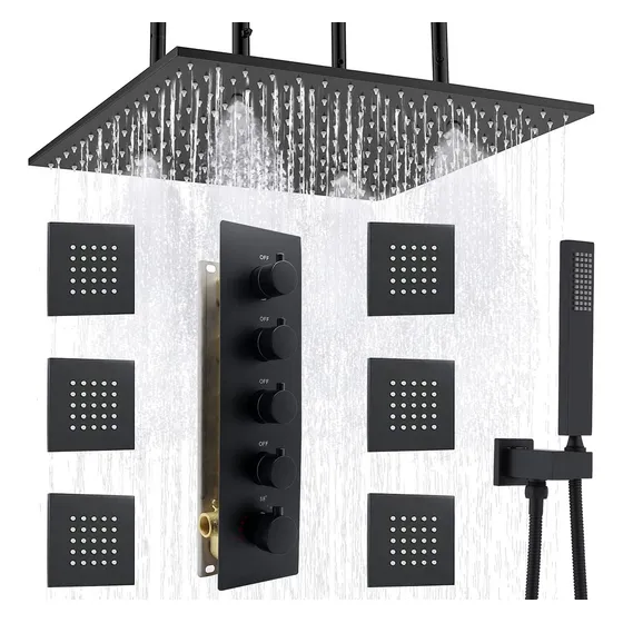 Homedec Sistema Ducha Niebla Lluvia Led 20  Chorro Corporal