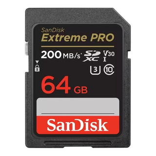 Cartão Memória Sandisk Sd Xc 64gb Extreme Pro 200 Mb/s Cartão Memória Sandisk Sd Xc 64gb Extreme Pro 200 Mb/s
