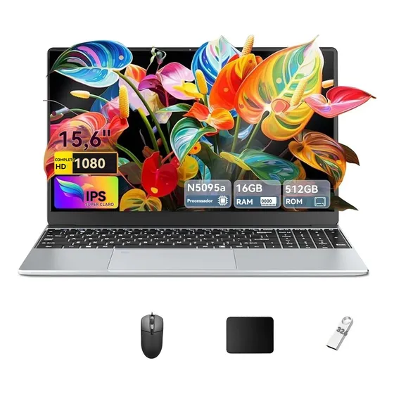 Notebook Xu156 Celeron 15.6 Ddr4 N5095a 16gb 512gb Ssd Prata