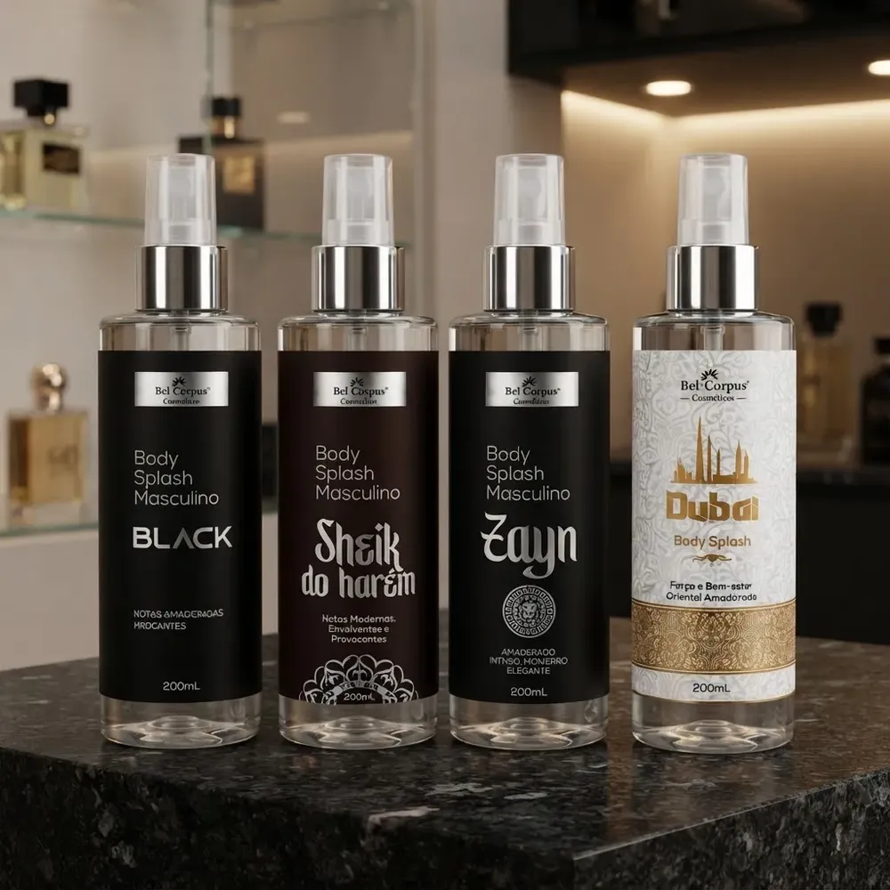 Kit C/4 Body Splash Árabe Masculino Linha Exclusiva Body Man — Oferta Verificada
