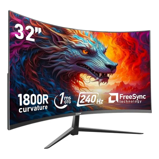 Monitor Gamer Curvo Gawfolk 32 240hz 1ms 1800r Freesync