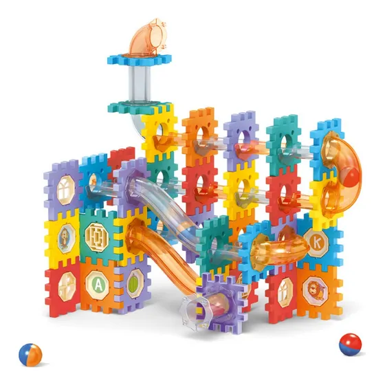 Rolling Ball Tubos Y Bloques 182 Pz P Armar Didactico Ditoys