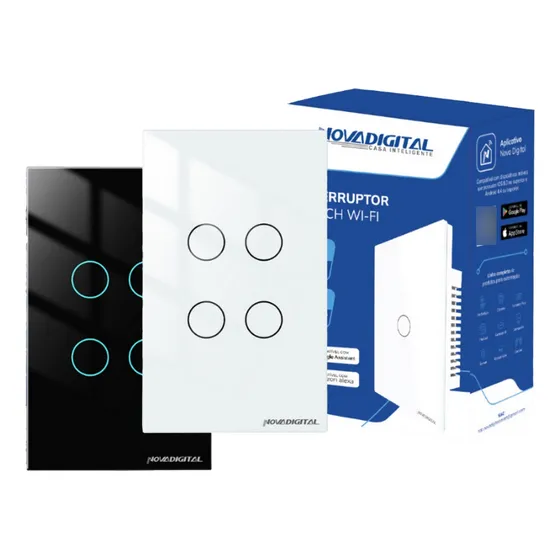 Interruptor Wifi Inteligente 4 Botões 4x2 Tuya Alexa Google