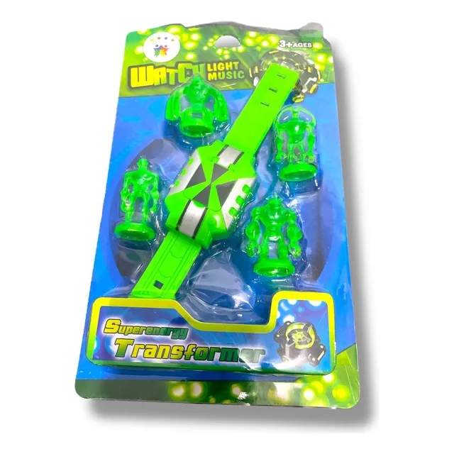 Relógio Ben 10 Com 4 Bonecos Aliens Luz E Som Ominiverse