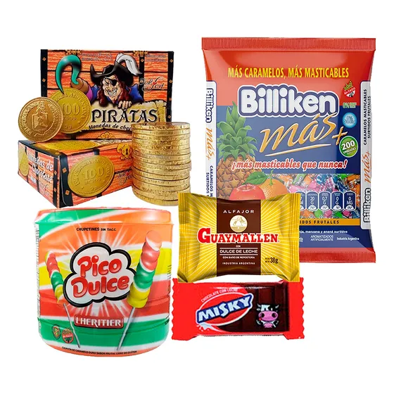 Golosinas Para Cumpleaños - Combo Verde 20 Chicos - Delipop