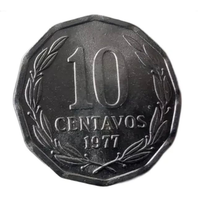 Moneda Chilena De 10 Centavos De Los Años 70s