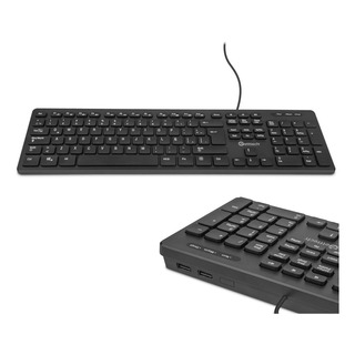 Teclado Slim Getttech Alambrico Con 2 Puertos Usb Port Teclado Negro Idioma Español Latinoamérica Ggk-esmwr-01 Teclado Slim Getttech Alambrico Con 2 Puertos Usb Port Teclado Negro Idioma Español Latinoamérica Ggk-esmwr-01
