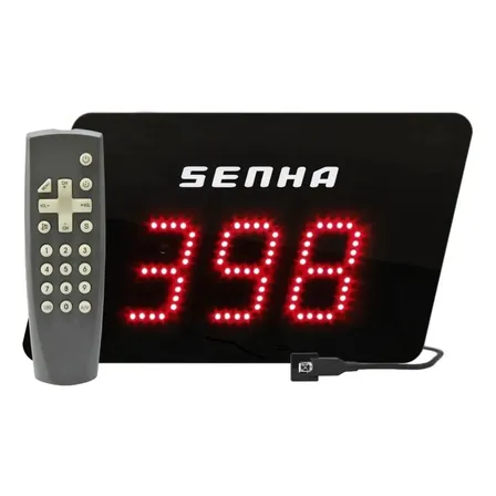 Chamador De Senha Digital Led Com Som E Controle