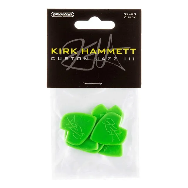 Plumillas Dunlop Kirk Hammet Jazz Iii 47pkh3n Color Verde