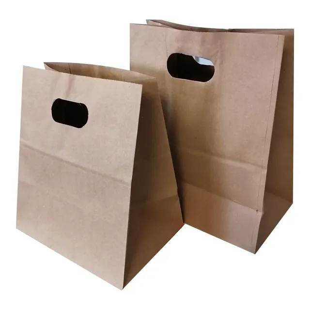 Bolsa Marron C/fuelle Y Asas - 25 X 33,5 X 16 - 100 Bolsas