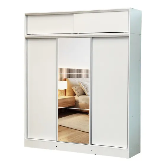 Placard Ropero Puertas Corredizas Con Espejo Y Baulera 200mt