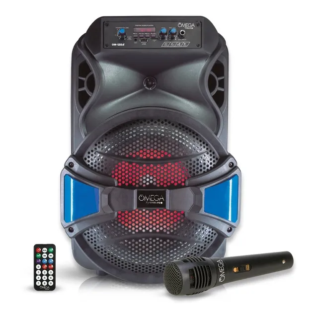 Bocina 12 Pulgadas Bluetooth Audio Con Microfono OM-12BS Steelpro Color Negro