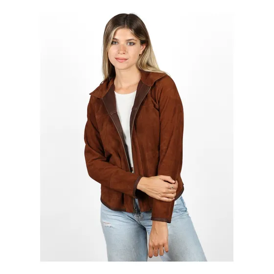 Campera Reversible De Cuero De Cabra - Mujer - Rg Cueros