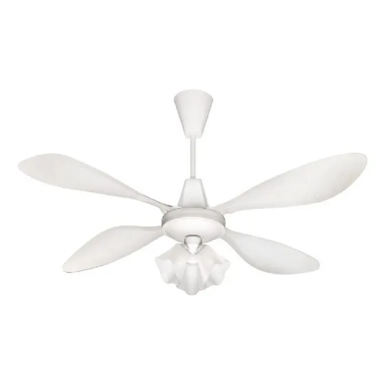 Ventilador De Techo Con Luz 3 Luces Araña 4 Aspas Metal Axel Estructura Blanco Aspas Blanco