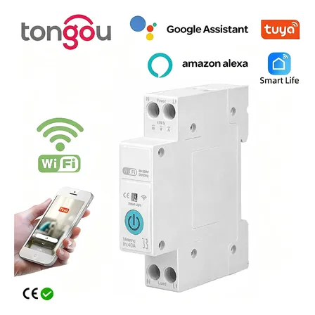 Interruptor Disjuntor Inteligente C/ Medição 63a Tuya Smart
