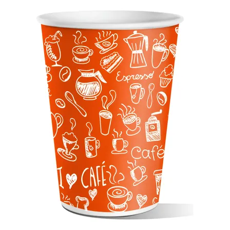 Copo Papel 180ml Desenho Café Descartável Ecológico C/100