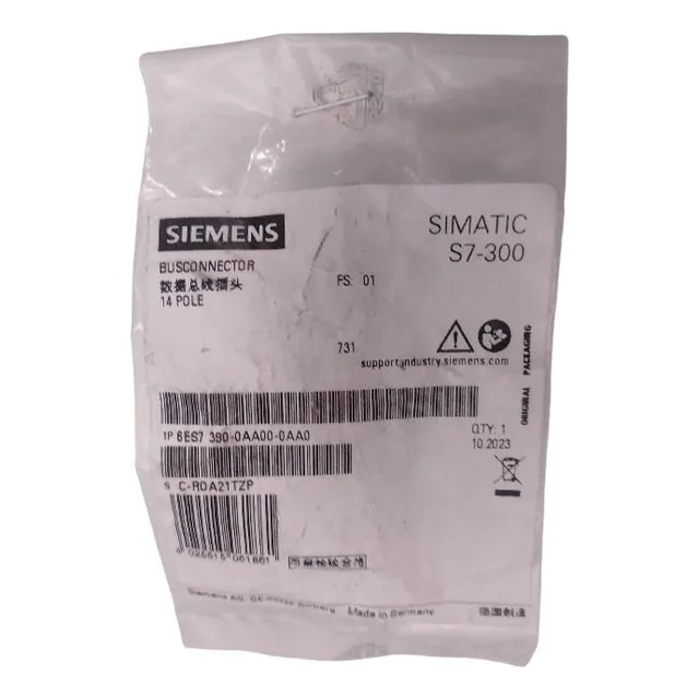 Siemens 6es7390-0aa00-0aa0 Simatic S7-300 Connector Lote 2pz