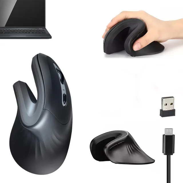 Mouse Vertical Ergonómico 1600 Dpi Usb 2.4hz Recargable