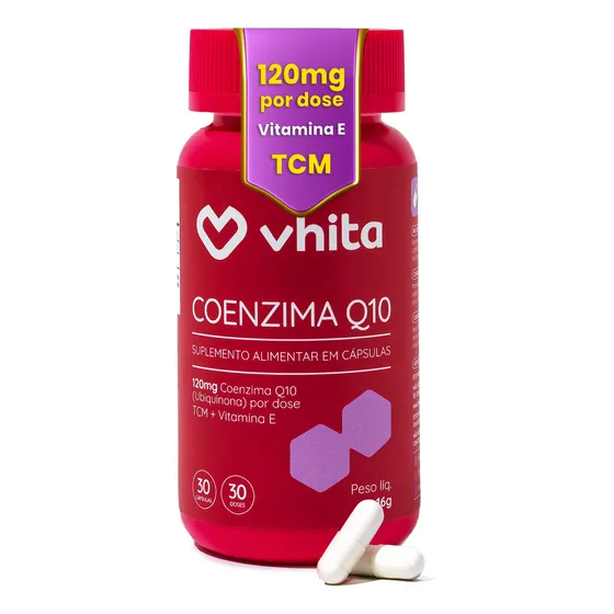 Coenzima Q10 Vhita 120 Mg Com Tcm E Vitamina Em Cápsulas Sabor Sem sabor