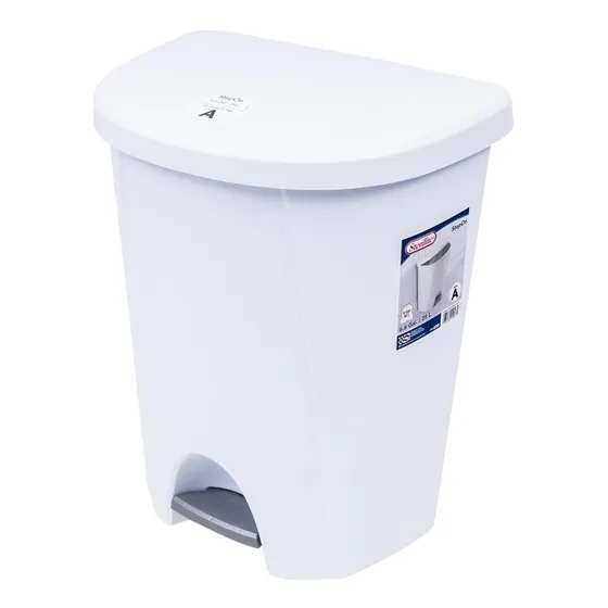 Papelera Plástica C/ Tapa Y Pedal 25l Moderna Multiuso Baño
