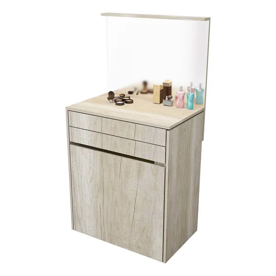 Maquillador Con Espejo, Asiento Tapizado Y Luz Led -5010