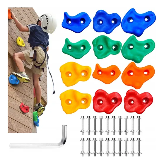 Set 32 Presas Piedras De Escalada Niños Con Tuercas Madera