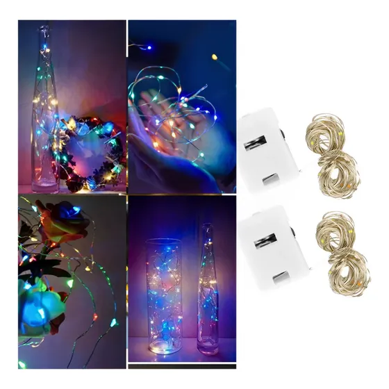 Kit 2 Fio De Fada Cordão De Luz Led Decoração Natal E Festa