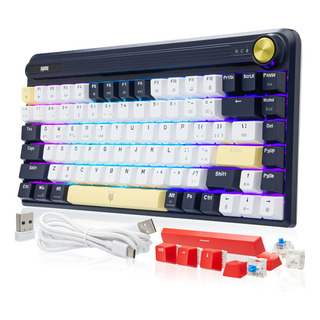 Teclado Mecânico Sem Fio Wireless Gamer Switch Blue Bt Usb Teclado Mecânico Sem Fio Wireless Gamer Switch Blue Bt Usb