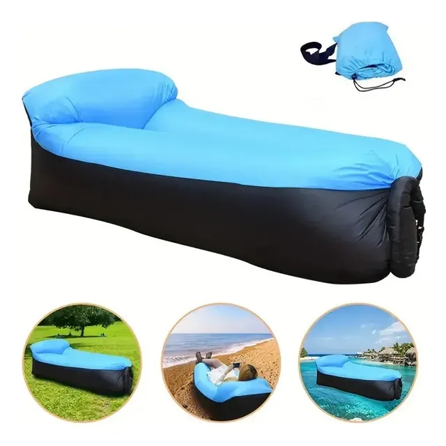 Sofá Inflável Portátil Impermeável Para Praia E Acampamento Azul-celeste