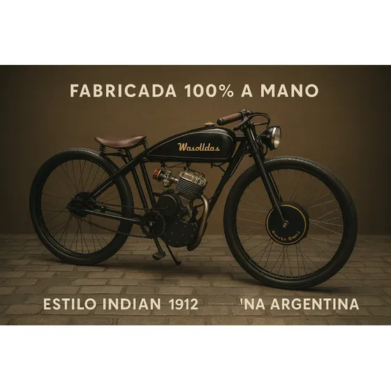 Moto Estilo Indian  1912 Hecha A Mano - Motor 80cc Única