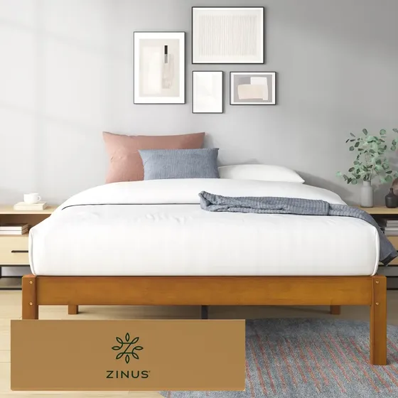 Zinus Ellie | Base De Cama Individual De Bambú Fácil Montaje