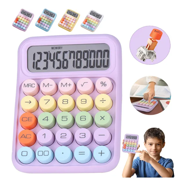 Calculadora Pantalla Grande 12 Digitos Financiero Contador Violeta