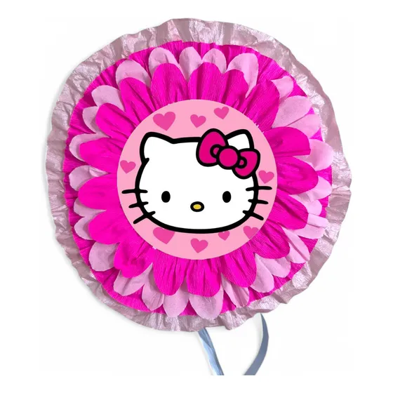 Piñata Circular 40cm De Carton Todas Las Tematica A Eleccion Hello Kitty 1