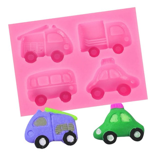 Molde De Silicon Jabon, Vela, Yeso, Carritos X4 Molde De Silicon Jabon, Vela, Yeso, Carritos X4