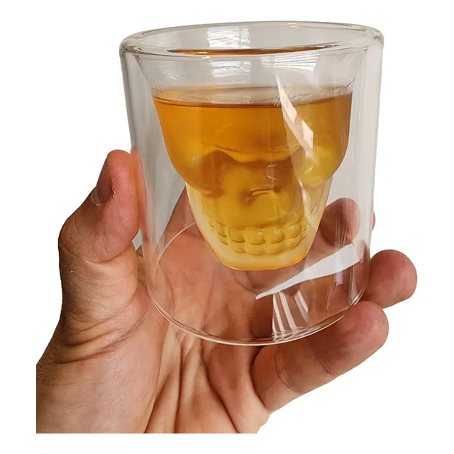 Vaso Copa Calavera Vidrio 3d 140ml