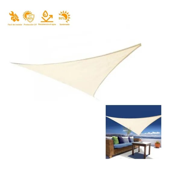 Toldo Vela Triangular Impermeable 3.66x3.66x3.66 Metros